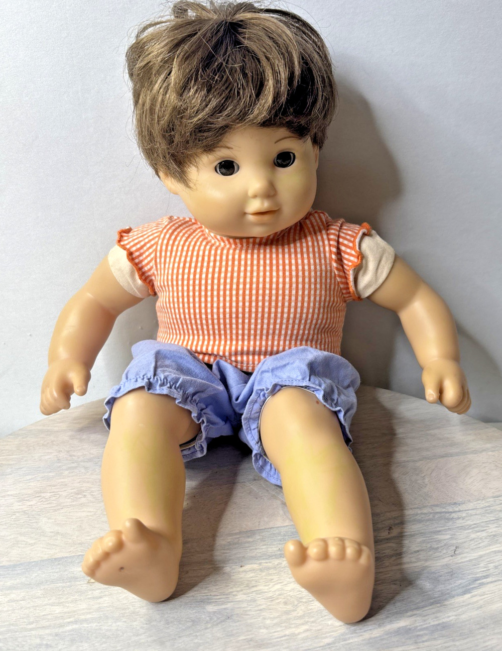 American Girl Bitty Twin Boy Doll 15" Brown Hair Brown Eyes Retired READ